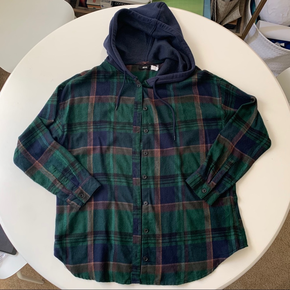 BDG hooded flannel women size m